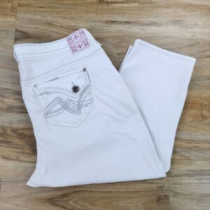 💇‍♀️Hydraulic White Gramercy Distressed Cropped Jeans Size 18
